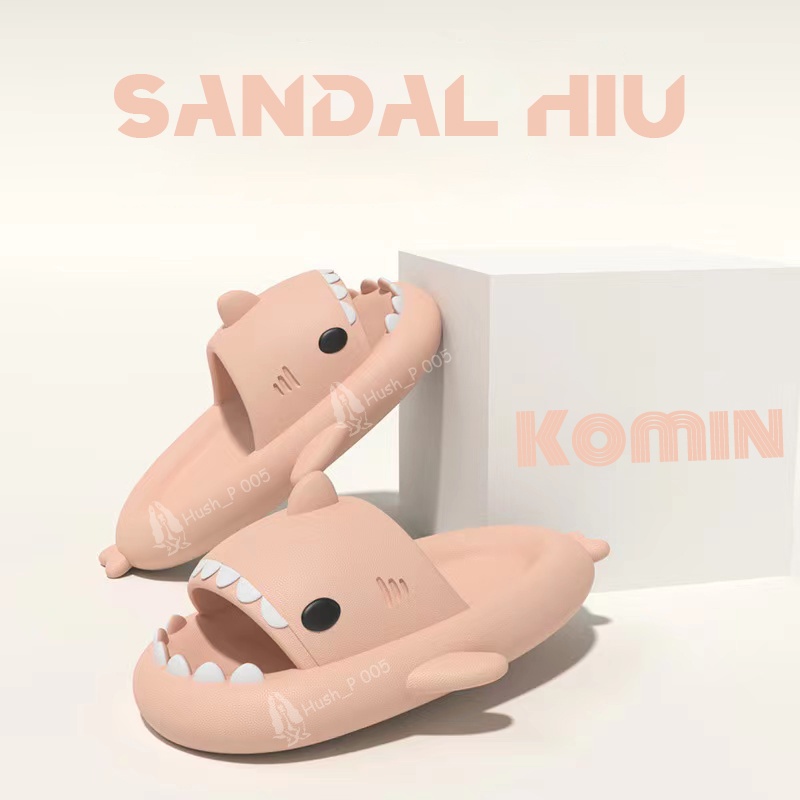 Komin Sandal Hiu Wanita Sendal Paus Dewasa EVA Sendal Shark Import Kualitas Tinggi Sandal Rumah Anti Slip Empuk Ukuran 36-41