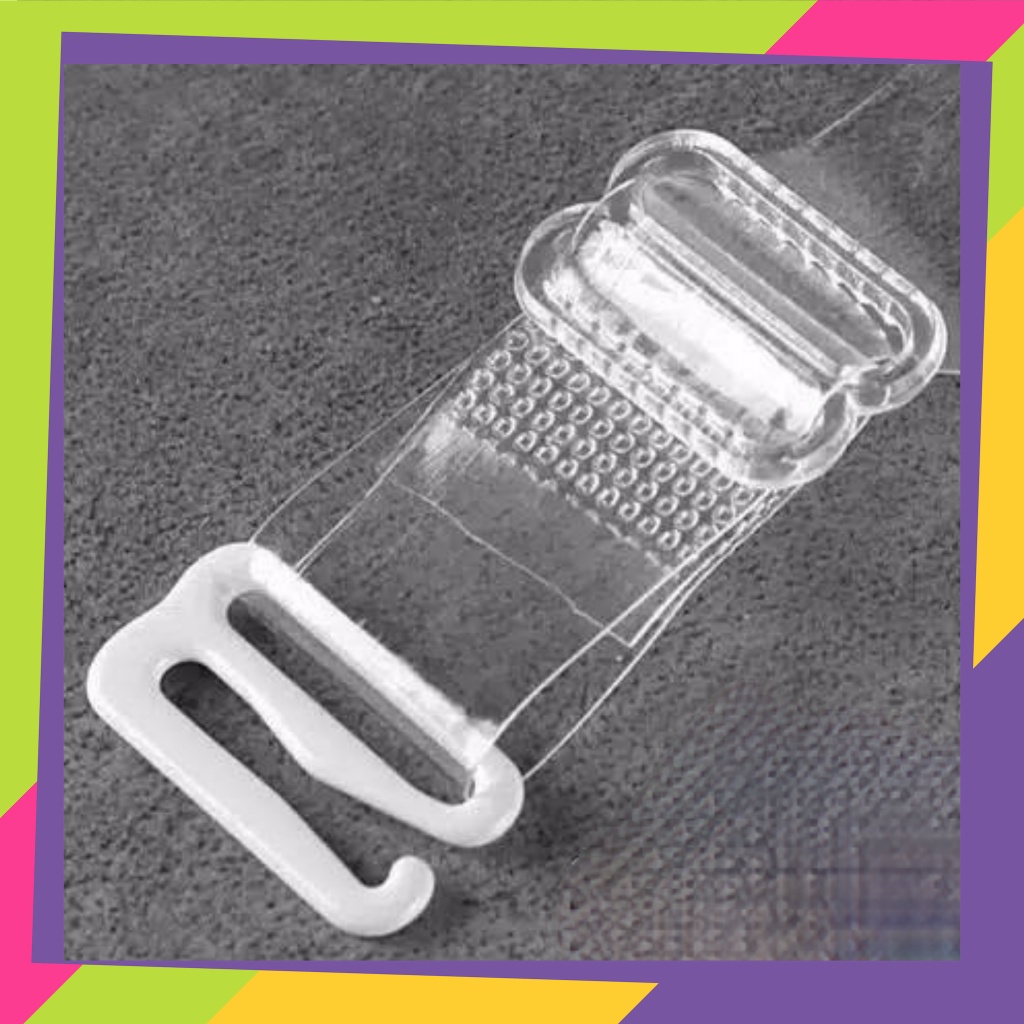 1642 / Tali BH transparan ukuran 1,5 cm / Tali Bra bening model gepeng setelan besi [ kemasan random ]