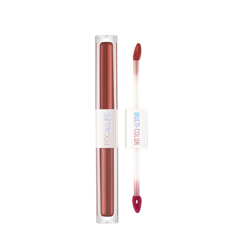 FOCALLURE 2 In 1 Lipstik Madam Liquid Lipstick Matte Dual Stick Kosmetik Lip Cream Matte Original Lipstik Tahan  Matte D