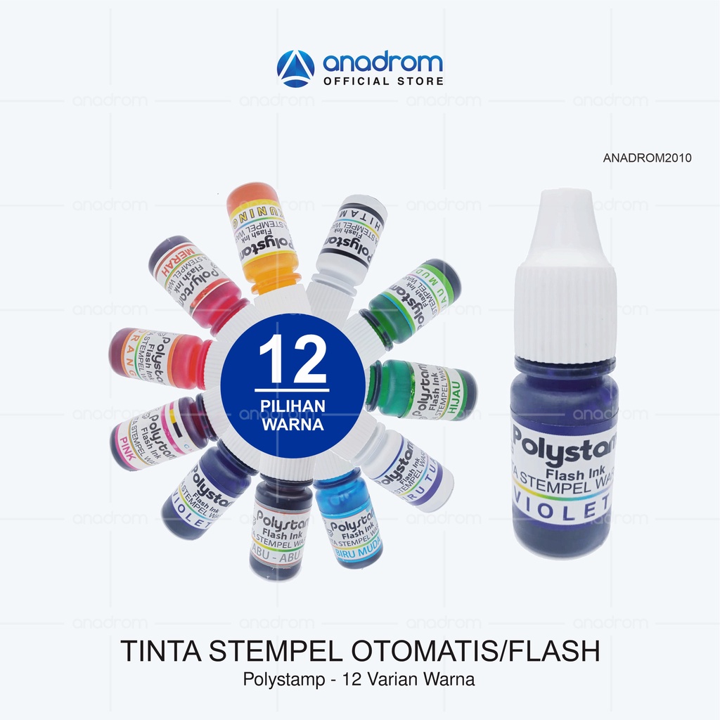 

Tinta stempel Flash Polystamp Original | 12 Pilihan Warna | Anadrom 2010