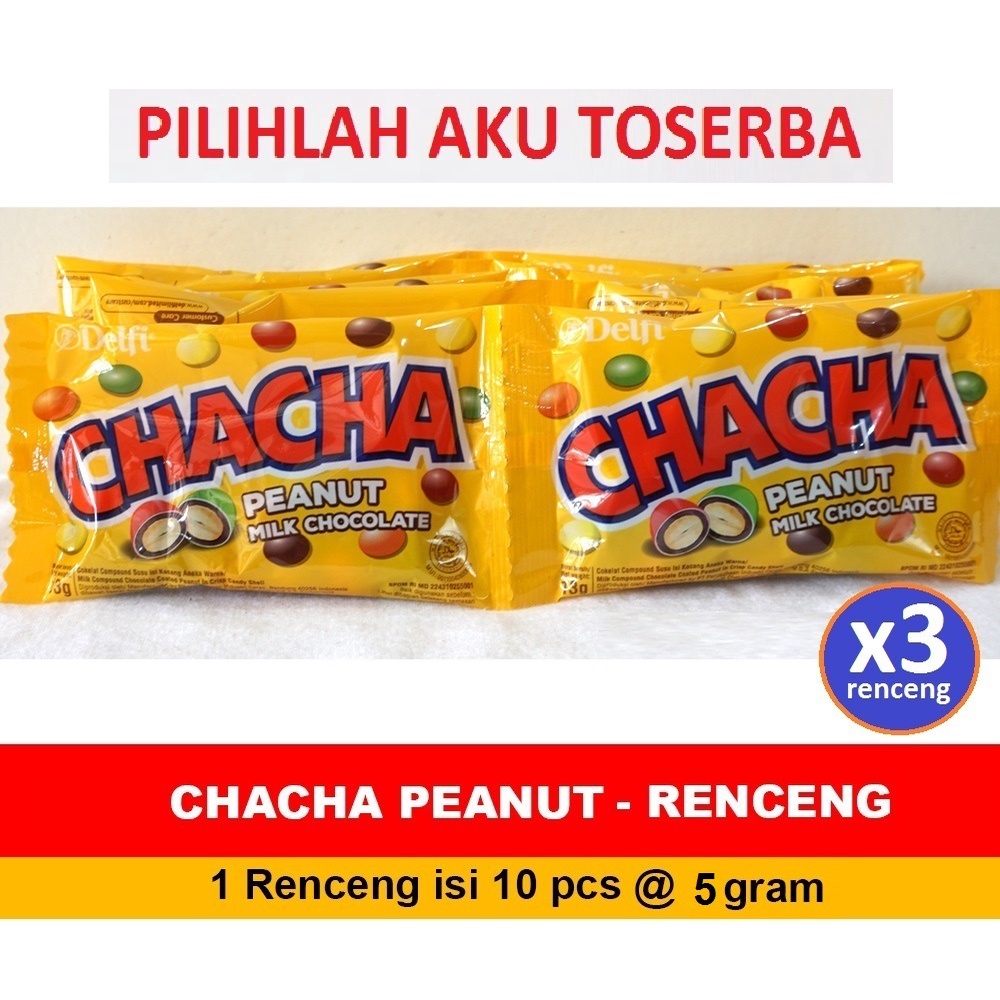 CHACHA PEANUT Milk Chocolate 5 gram kemasan Renceng - (HARGA 3 RENCENG)