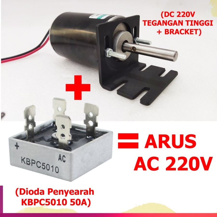 Paket!! Dinamo AC/DC 220V TEGANGAN TINGGI + Electric Drill B10 (8192)