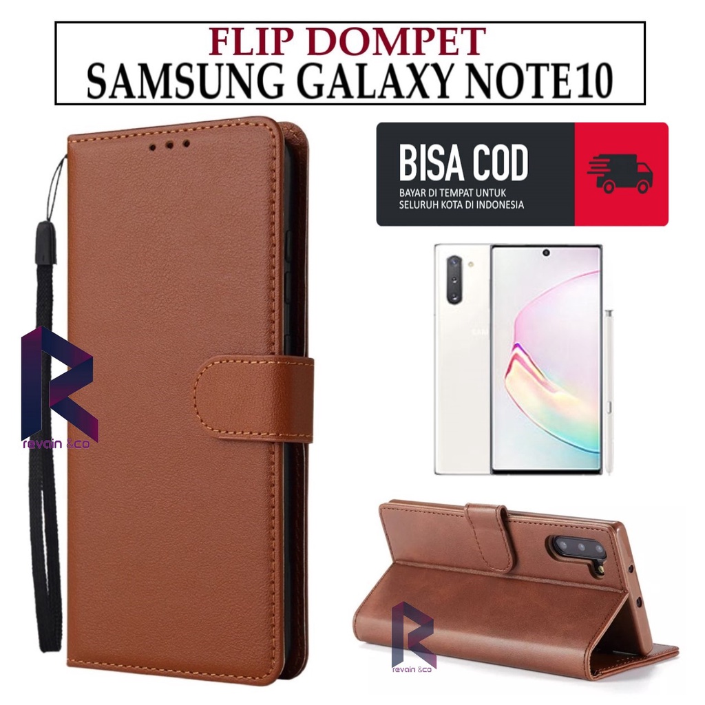 CASE SAMSUNG GALAXY NOTE 10 FLIP WALLET LEATHER KULIT PREMIUM SARUNG BUKA TUTUP KESING HP FLIP CASE SAMSUNG GALAXY NOTE 10