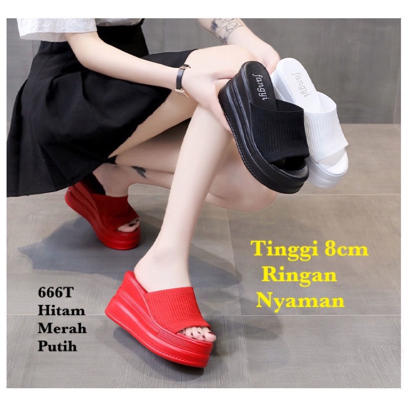 SANDAL WEDGES WANITA IMPOR 666T