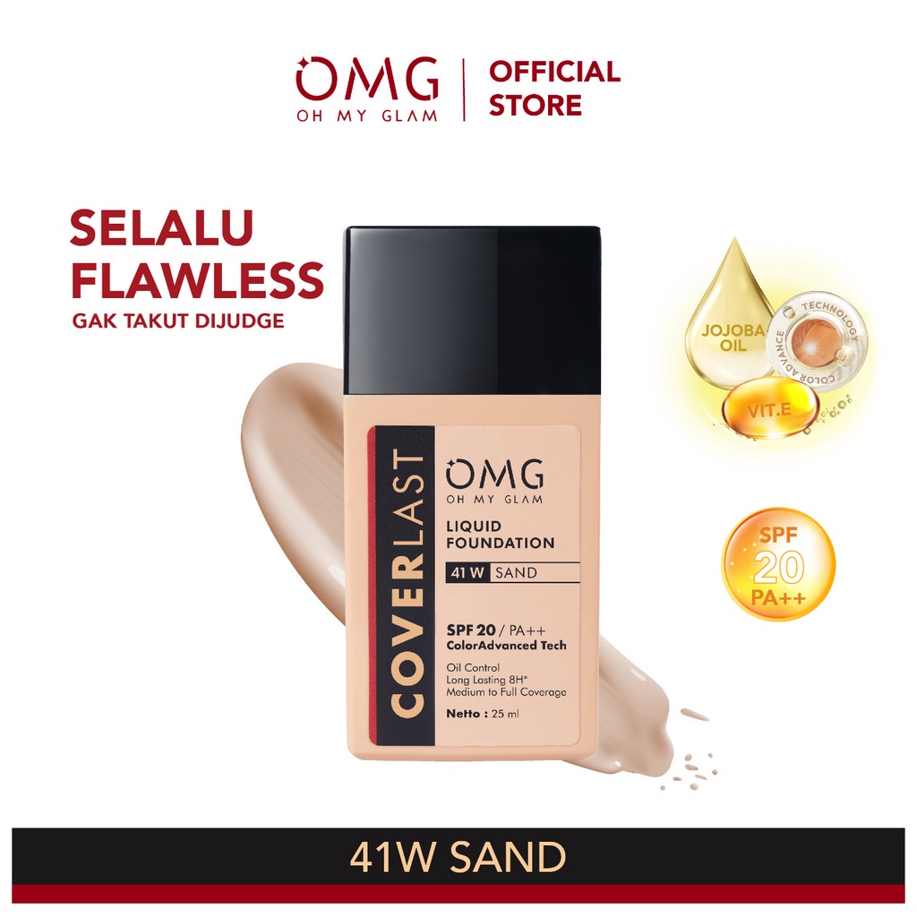 OH MY GLAM Coverlast Liquid Foundation Spf 20++  ~ OMG Foundation Liquid 25ml