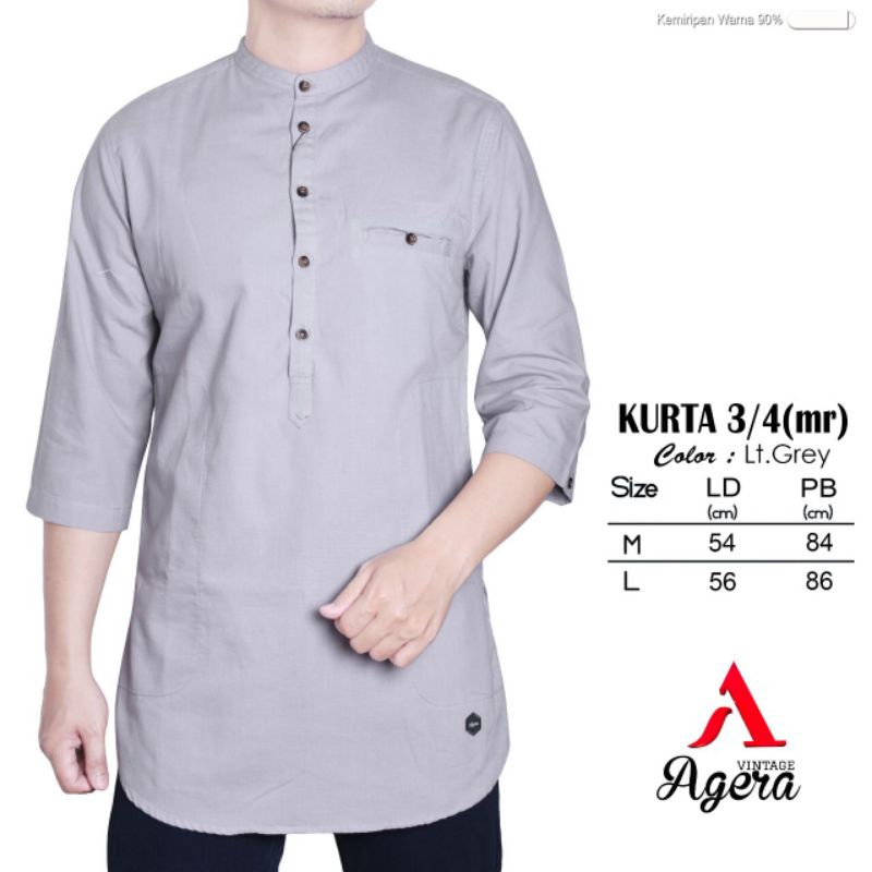 [ NEW ] BAJU KEMEJA KURTA KOKO KEMKO PRIA MUSLIM LENGAN 3/4 TERBARU ORIGINAL AGERA SAJUAK