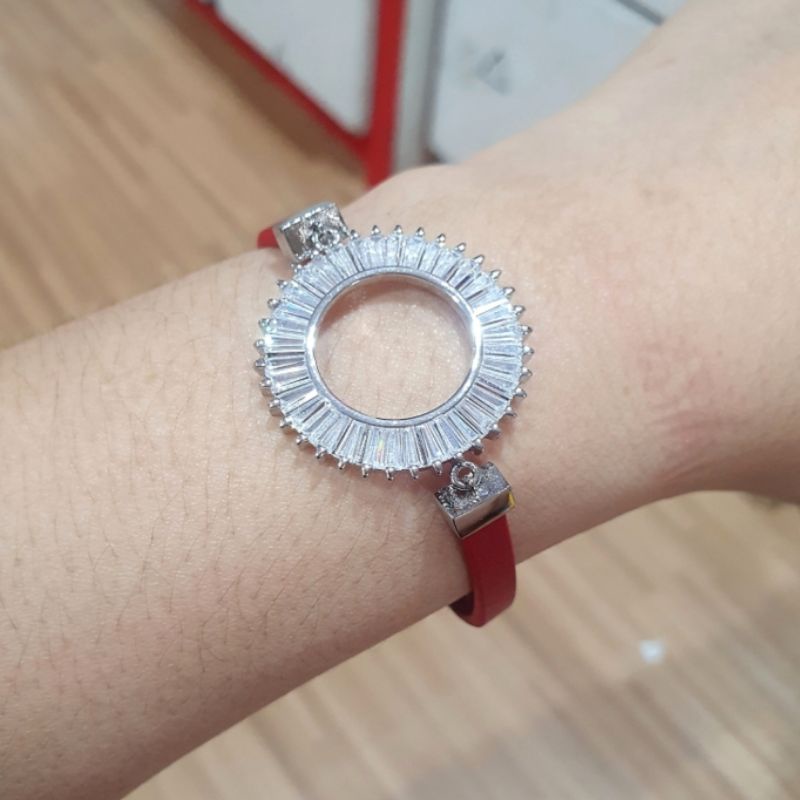 Promo Gelang Kulit Bracelet Branded Band mata kilau import  bahan kulit