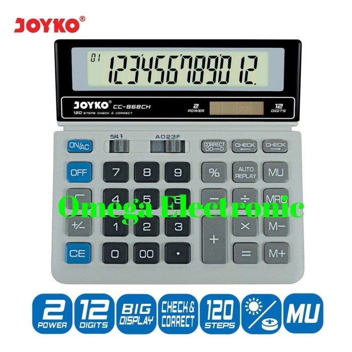 

NEW Joyko CC 868CH Calculator Kalkulator CC-868CH 12 Digits Check Correct