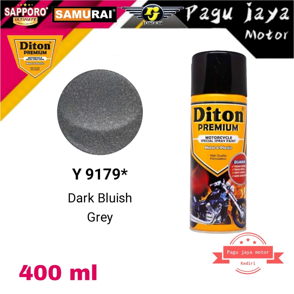 DITON PREMIUM Y9179* YAMAHA DARK BLUISH GREY 400ml CAT SEMPROT SPRAY PAINT PILOX PILOK
