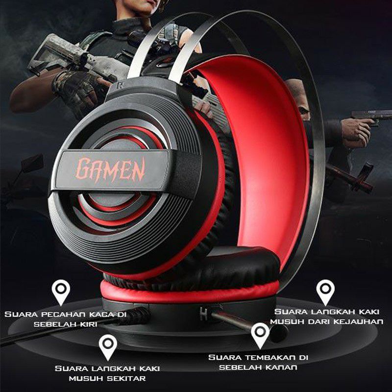 GAMEN Gaming GH100 Professional Headset / Earphone / Headphine Gaming
