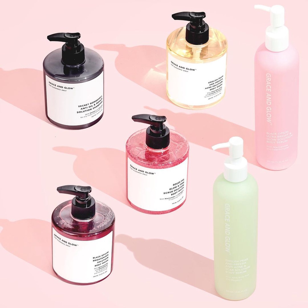 ✨LACIKOSME✨GRACE AND GLOW BODY CARE SERIES - BODY WASH SERUM SHAMPOO -SABUN MANDI