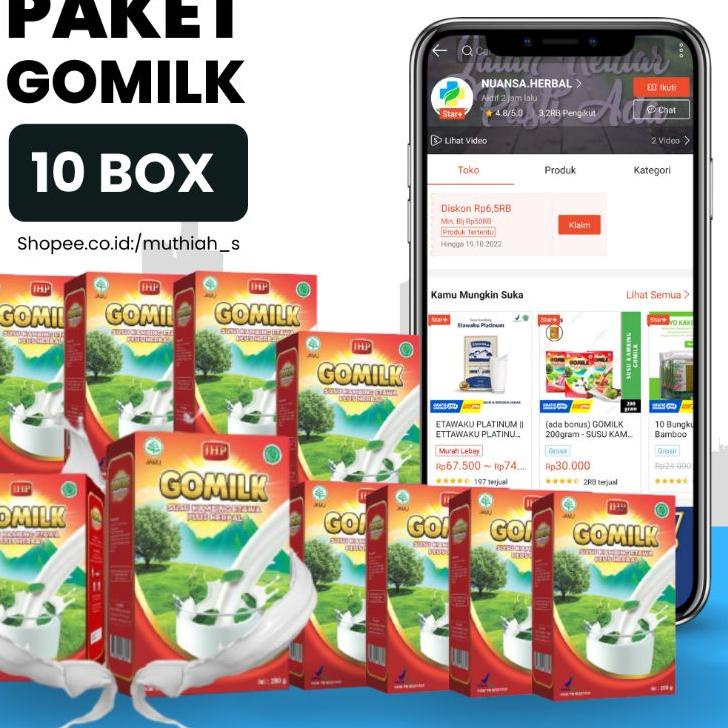 

Langsung Order GOMILK PAKET 10 BOX / GOMILK SUSU KAMBING ETAWA 200GRAM X 10,