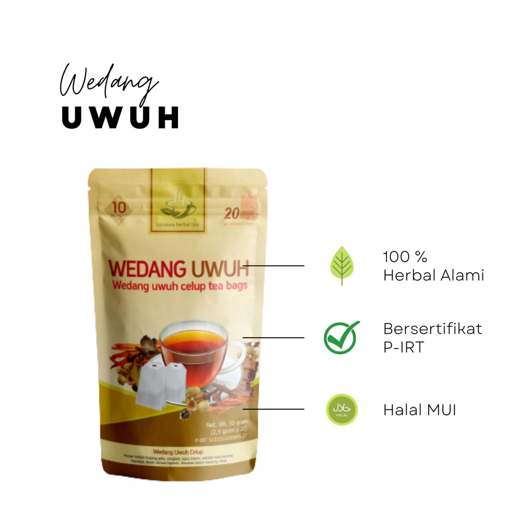 

WEDANG UWUH Komplit Teh Celup Herbal Tazakka Asli Original Isi 20 Kantong Tea Bag Minuman Kesehatan Suplemen Makanan Antioksidan Vitamin Daya Tahan Tubuh Dewasa