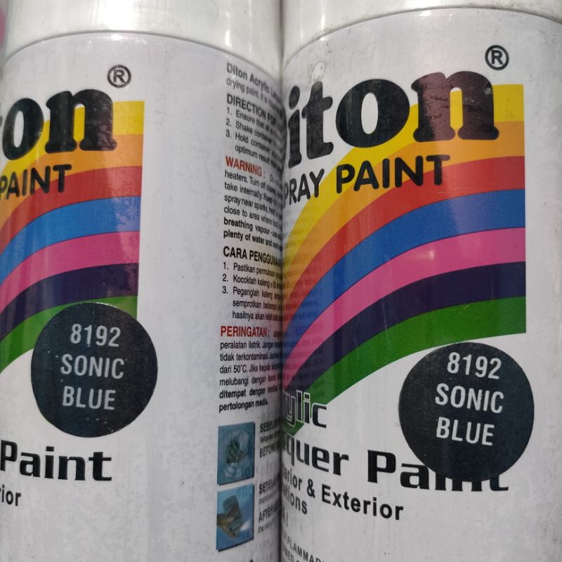 Pilok Pilox Cat Semprot Diton Sonic Blue 8192 Biru Sonic Metalic Metalik 300cc Spray Paint