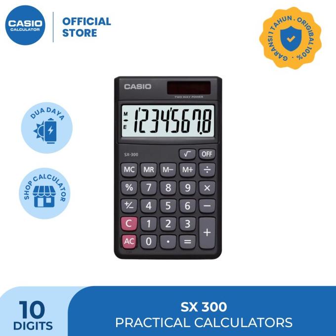 

CASIO SX-300 - Hitam - Kalkulator Saku