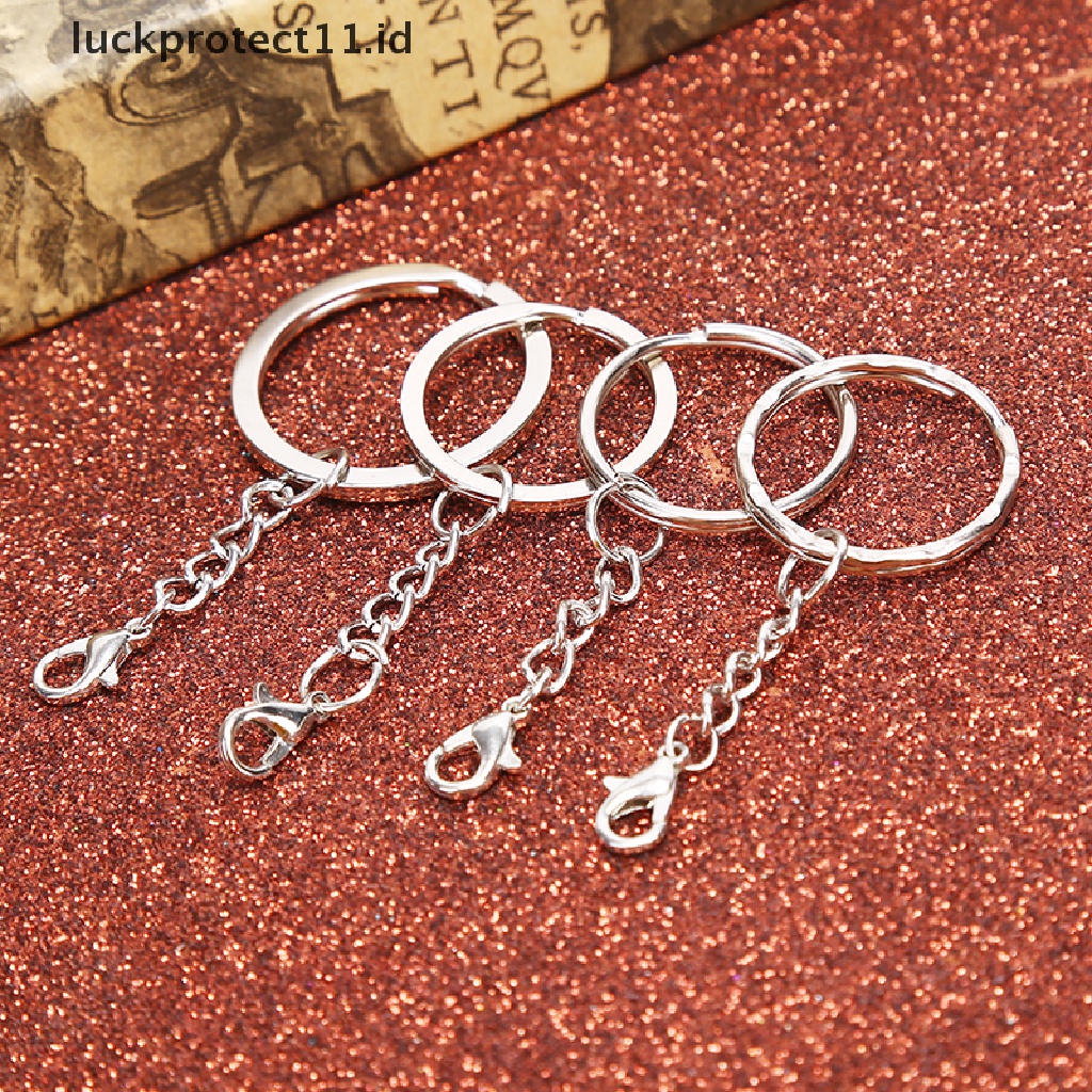 /Fashion Hot// Fashion// 10Pcs/Set Dipoles Perak Keyring Split Ring Pendek Keyring DIY Membuat Gantungan Kunci.