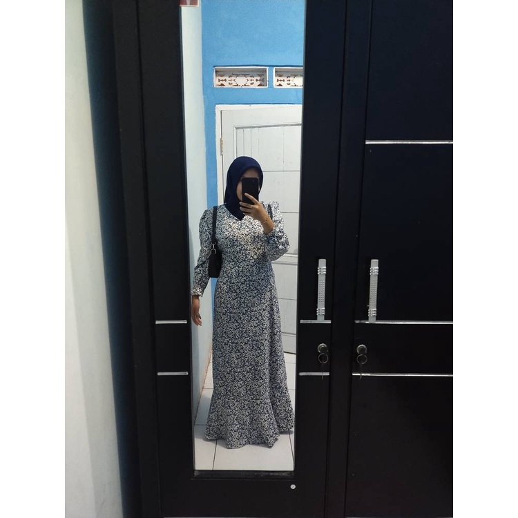 BEFAST - ZEC OOTD Dress XILA / Aimel Fishtail Maxi Dress / LongDress Wanita Keluaran Terbaru / Pakaian Wanita Kondangan/Pesta / Dress Maxy Lengan Panjang / Fashion Kekinian Remaja ABG Trendy / Dress Motif Bunga-Bunga Terlaris / Outfit Wanita