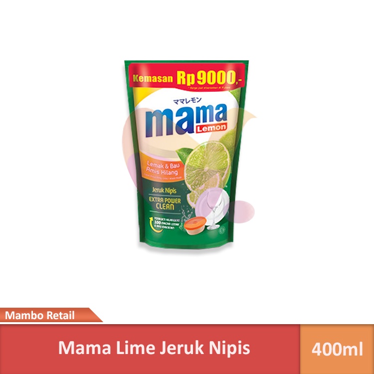 Mama Lime Sabun Cuci Piring Kemasan Pouch 400ml/450ml | Mama Lemon Jeruk Nipis