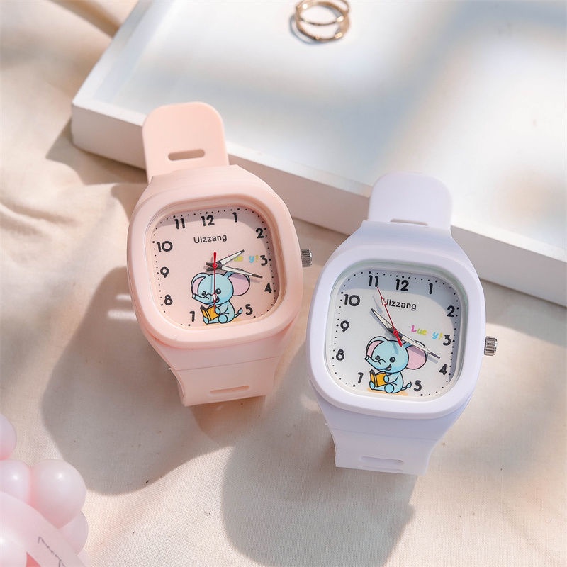 Jam Tangan Pria Appearance New Style Fashionable Personality Square Watch Women's Ins Cute Small Fresh Unicorn Girls Electronic