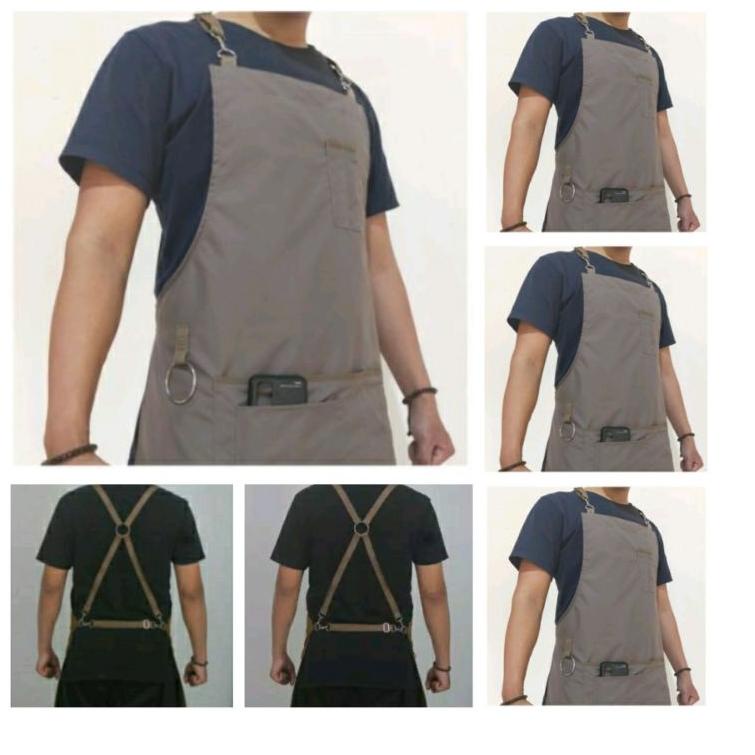 Terbaik CELEMEK MASAK / APPRON BARISTA / APRON MASAK / CLEMEK BARISTA / CELEMEK BARISTA KAIN KULIT /