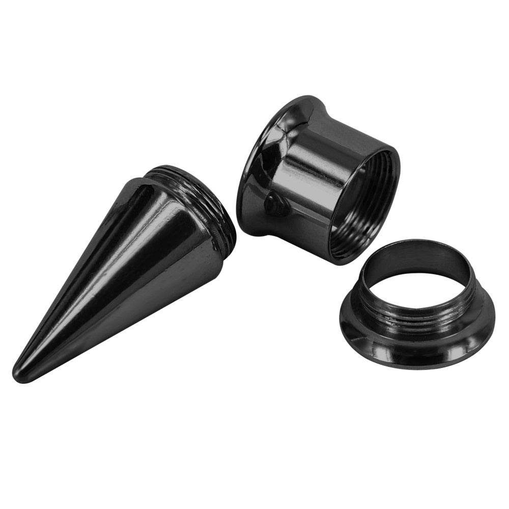 1set Perdu Daging Plug Telinga Berkobar Ganda Dan Terowongan Stainless Steel Screwed Ear Tapers Ear Expander Kits