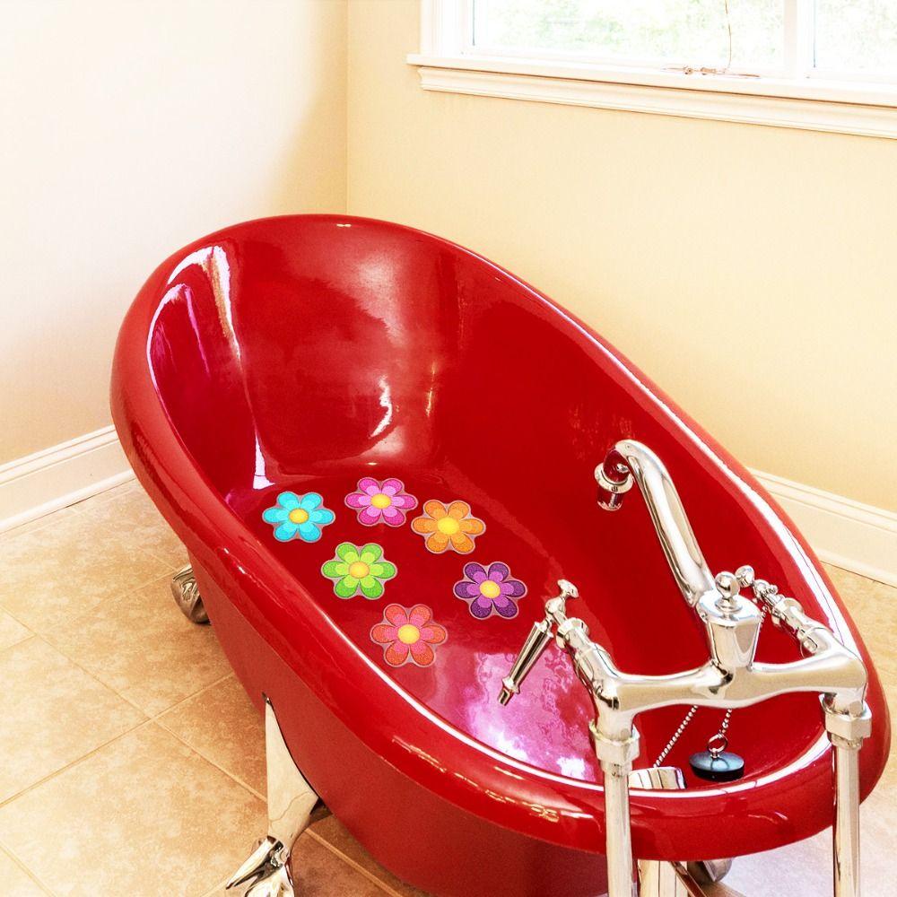 Agustina Bathtub Stiker Lucu Serbaguna Bahan PEVA Warna-Warni Bunga DIY Dekorasi Rumah Motif Kaki Anjing Mudah Digunakan Creature Laut Bunga Decal