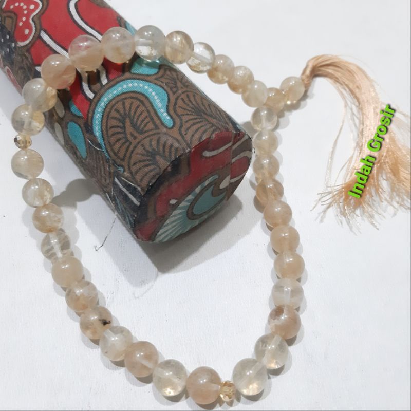 Tasbih Batu Rambut Cendana 10mm Natural