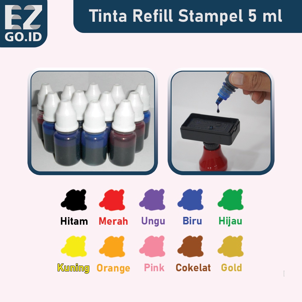 

Tinta Refill / Isi Ulang Cap Stampel / Stempel Flash Otomatis | 5 ml