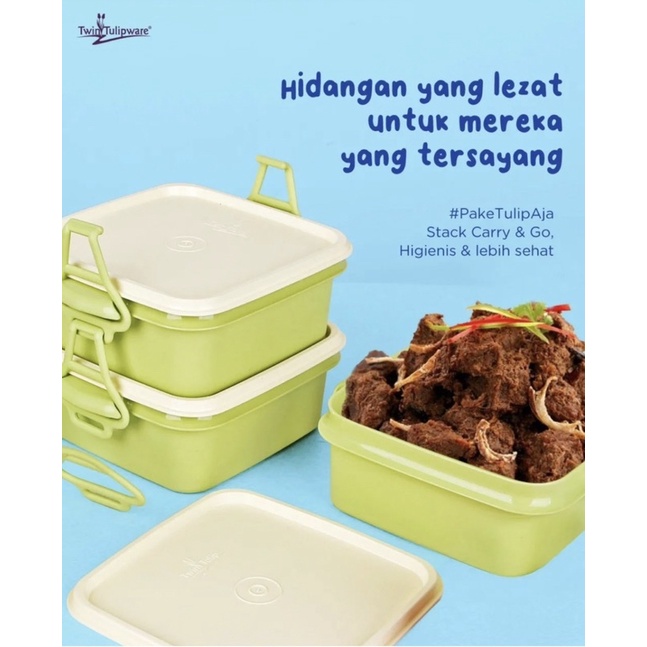 Rantang susun Stack Carry & Go tulipware