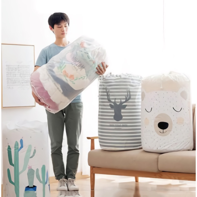 MONSOON - D6091 Keranjang Pakaian Cucian Laundry / Keranjang Baju Kotor Lipat / Keranjang Baju Kotor / Kantong Organizer H5465