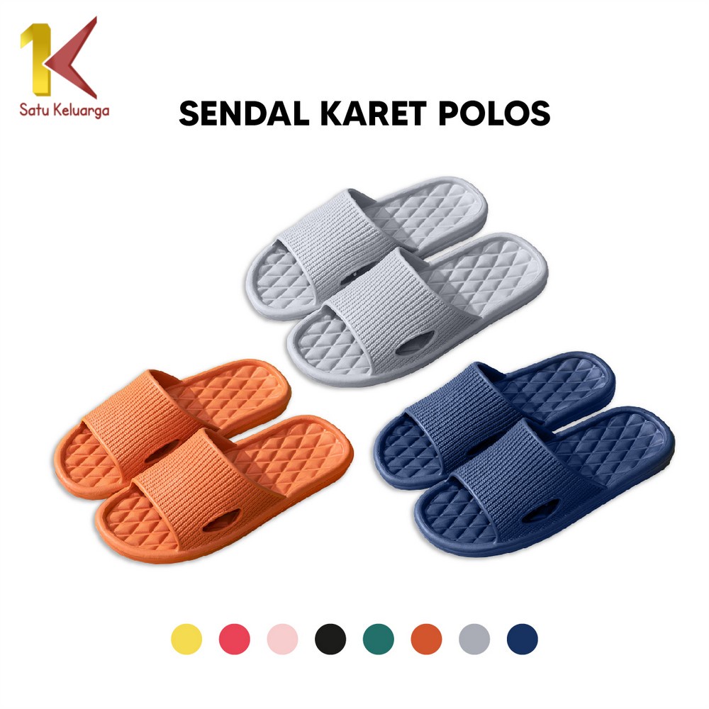 Satu Keluarga Sandal Rumah Berkualitas EVA Karet Polos S35 Sandal Kamar Mandi Empuk Sendal Karet Cou