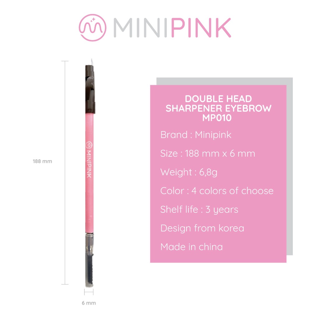 MINIPINK Double Head Pensil Alis Anti Air Tahan Lama Eyebrow MP010