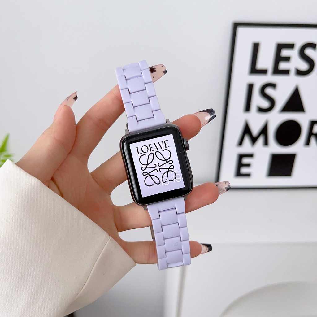 Tali Strap Bahan Akrilik untuk Apple Watch Series7 6 SE 5 4 3 2 1 Acrylic Strap Elegant Colorful