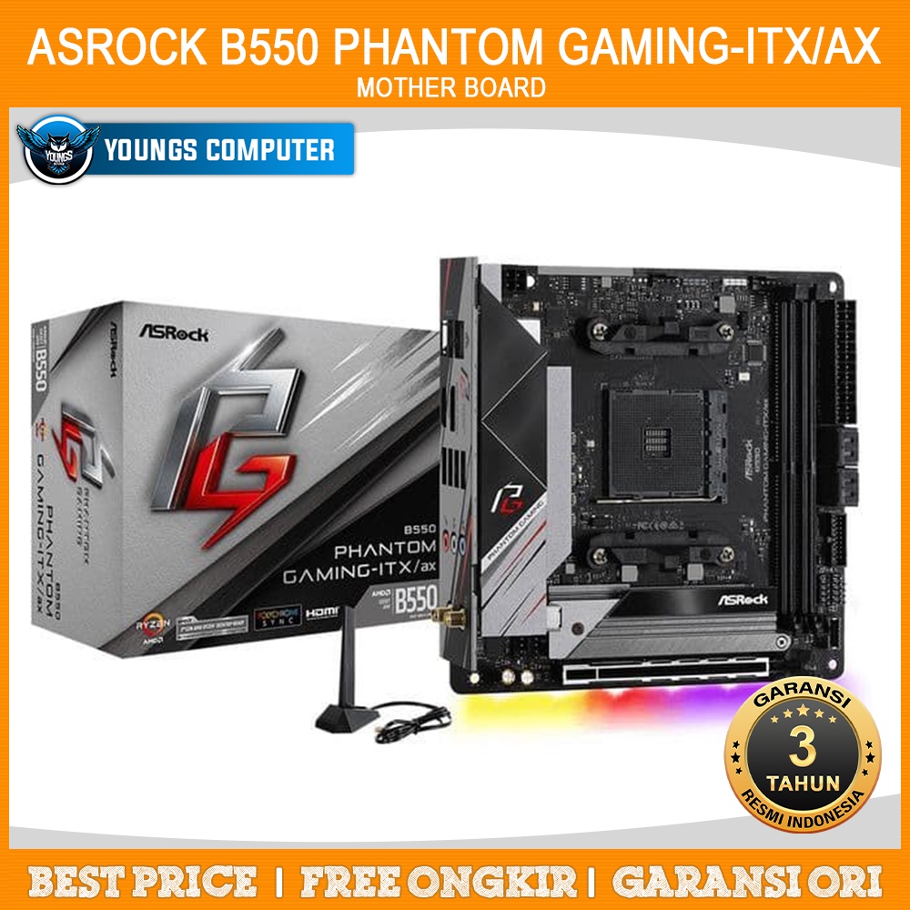 ASROCK B550 PHANTOM GAMING-ITX/ax AM4 DDR4 MINI ITX MOTHERBOARD AMD