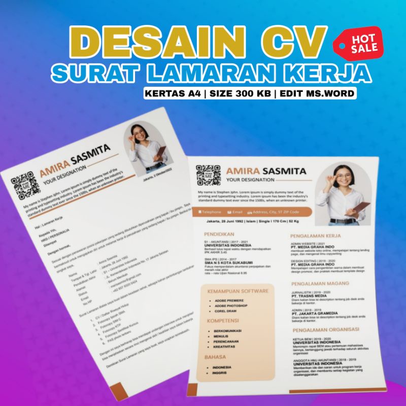 

DESAIN CV CURRICULUM VITAE MENARIK SURAT LAMARAN KERJA