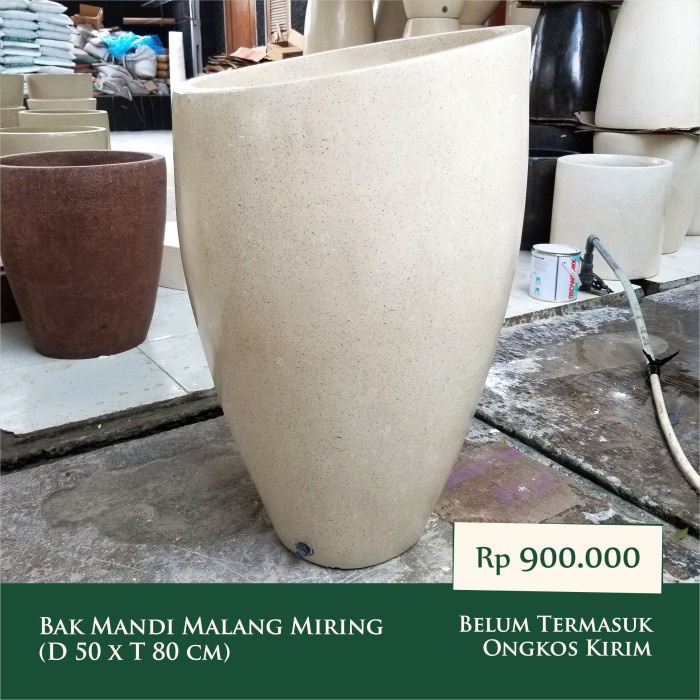 Bak Bak Mandi Malang Miring Teraso Terrazzo (80 X 50 Cm)