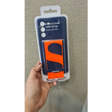 Samsung Silicone Cover With Strap S21 fe - Navy
