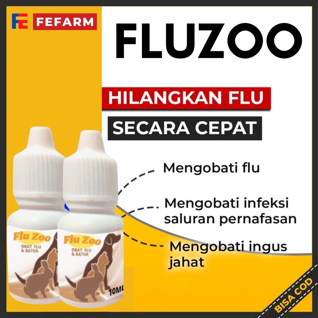 FLU ZOO Obat Flu Kucing Pilek Ngorok Infeksi Pernafasan Kucing MANJUR FEFARM