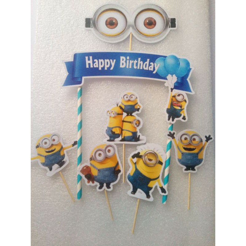 topper cake / hiasan kue ultah karakter minions