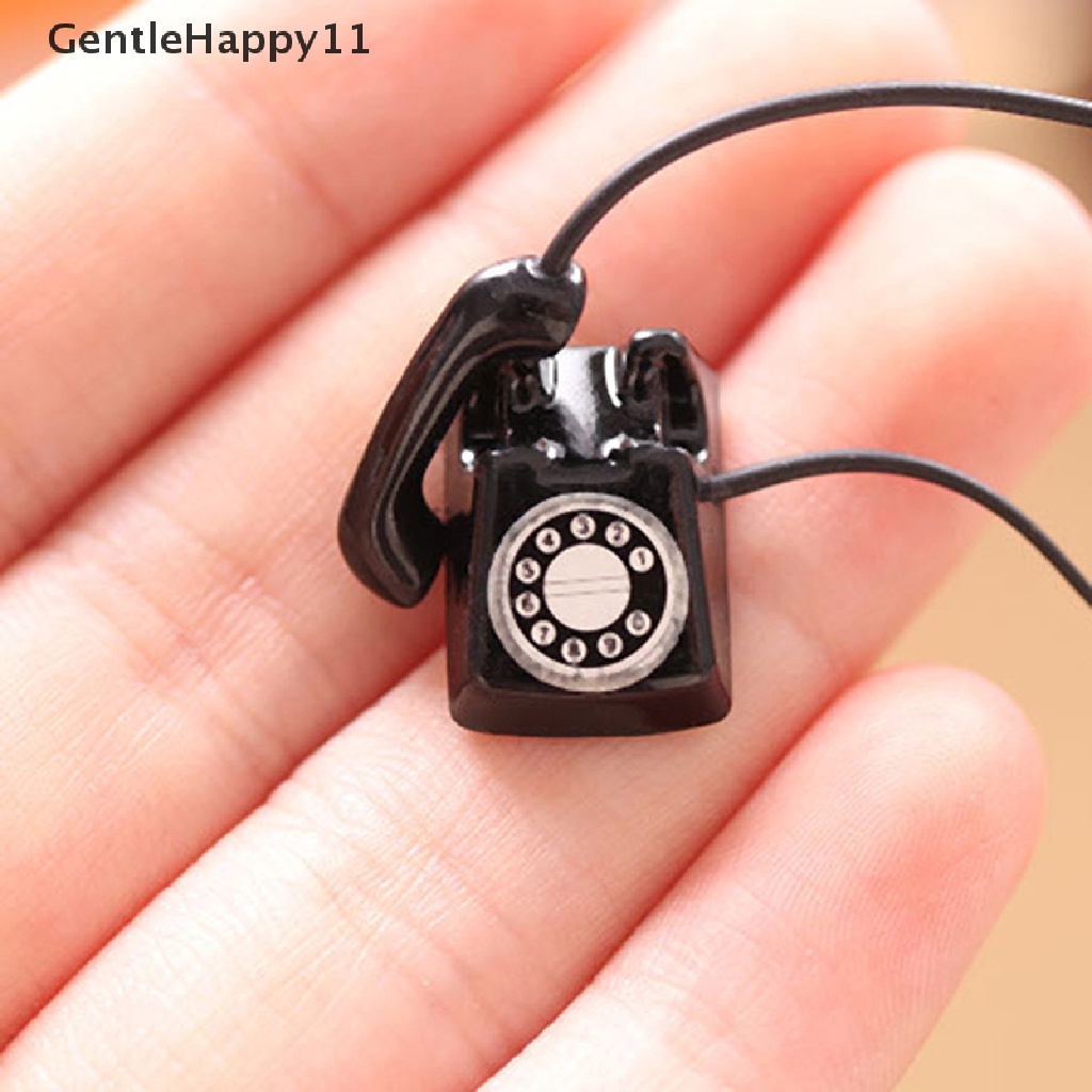 GentleHappy Dollhouse Miniture Simulation Retro Telephone Model Home Furniture Decoration Accessories For Kids Toys Gift id