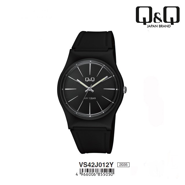 Jam Tangan Pria Q&amp;Q VS42J VS42 SERIES ORIGINAL QQ ORI QNQ Jam Tangan Unisex Rubber Water Resist VS42J001Y VS42J002Y VS42J005Y rubber strap analog anti air Ready Stock Watch Fashion Cewek Cowok Men Women Quartz Movement Jamtangan Ori Bergaransi