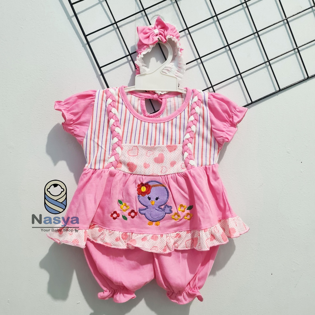 [A-009] NEW !! Setelan Baju Bayi 0-6 Bulan (GRATIS Bandana) / Baju Anak Bayi Perempuan motif animal