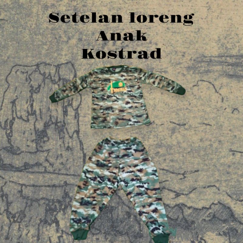 setelan loreng anak kostrad