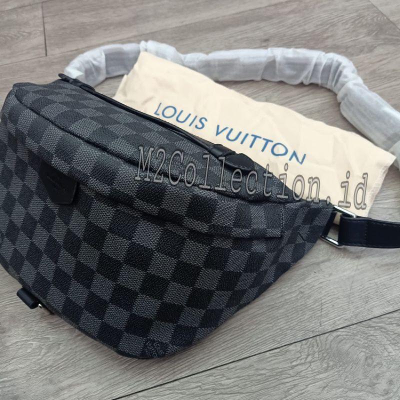 Waistbag LV Damier Black Belt Bag Tas Pinggang Super Premium Import Quality