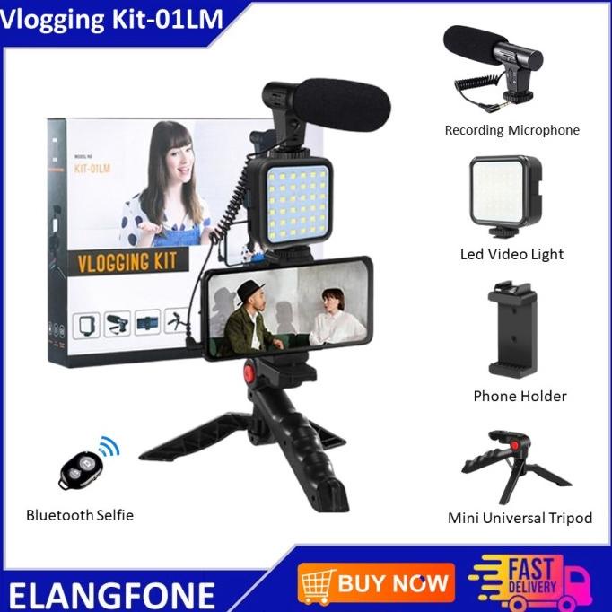 Vlogging Tools / Vlogging Kit / 6 Paket Vlog Youtuber LED Tripod Micr