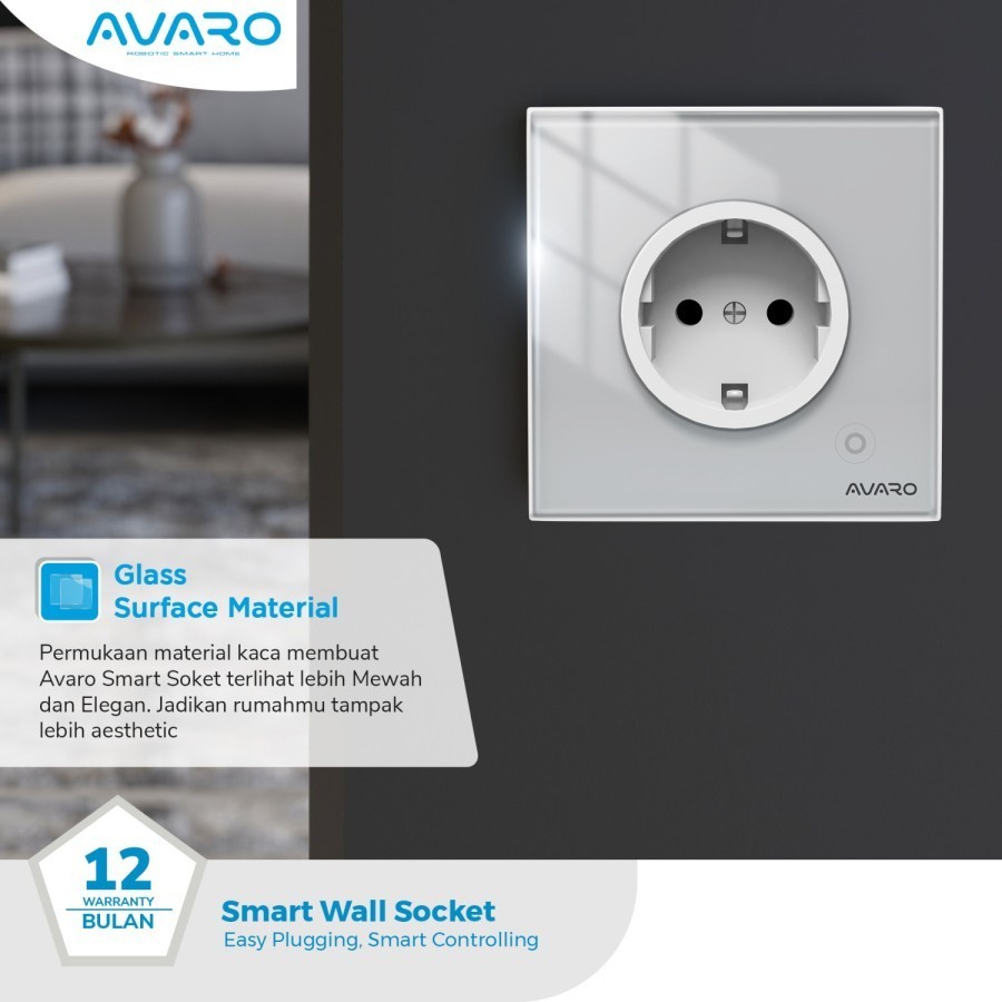 Smart Wall Socket Avaro WS01 - Wifi Smart Socket Colokan Listrik 3000W