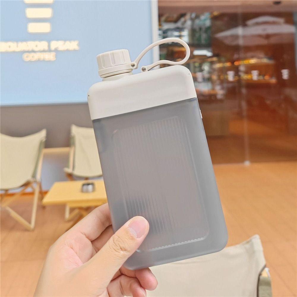 TOP Botol Air Datar 450ML Portable Reusable Sports Juice Cup