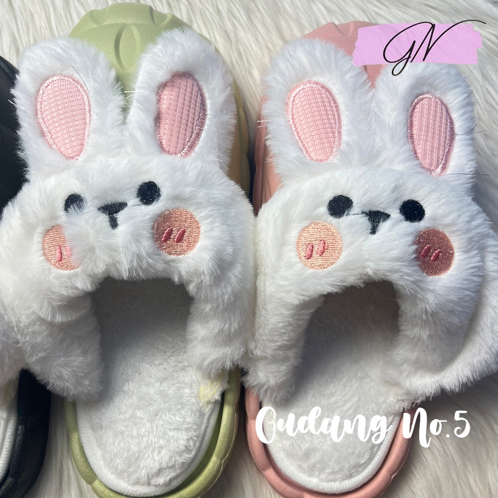 GN-8826-A Sandal Selop Jelly Wanita Model Rabbit Sandal Tidur Empuk Import PCU