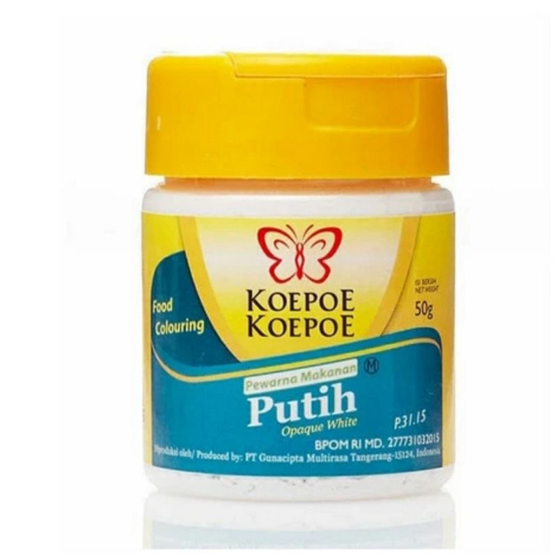 Koepoe koepoe pewarna putih / pemutih makanan Opaque white 50gr