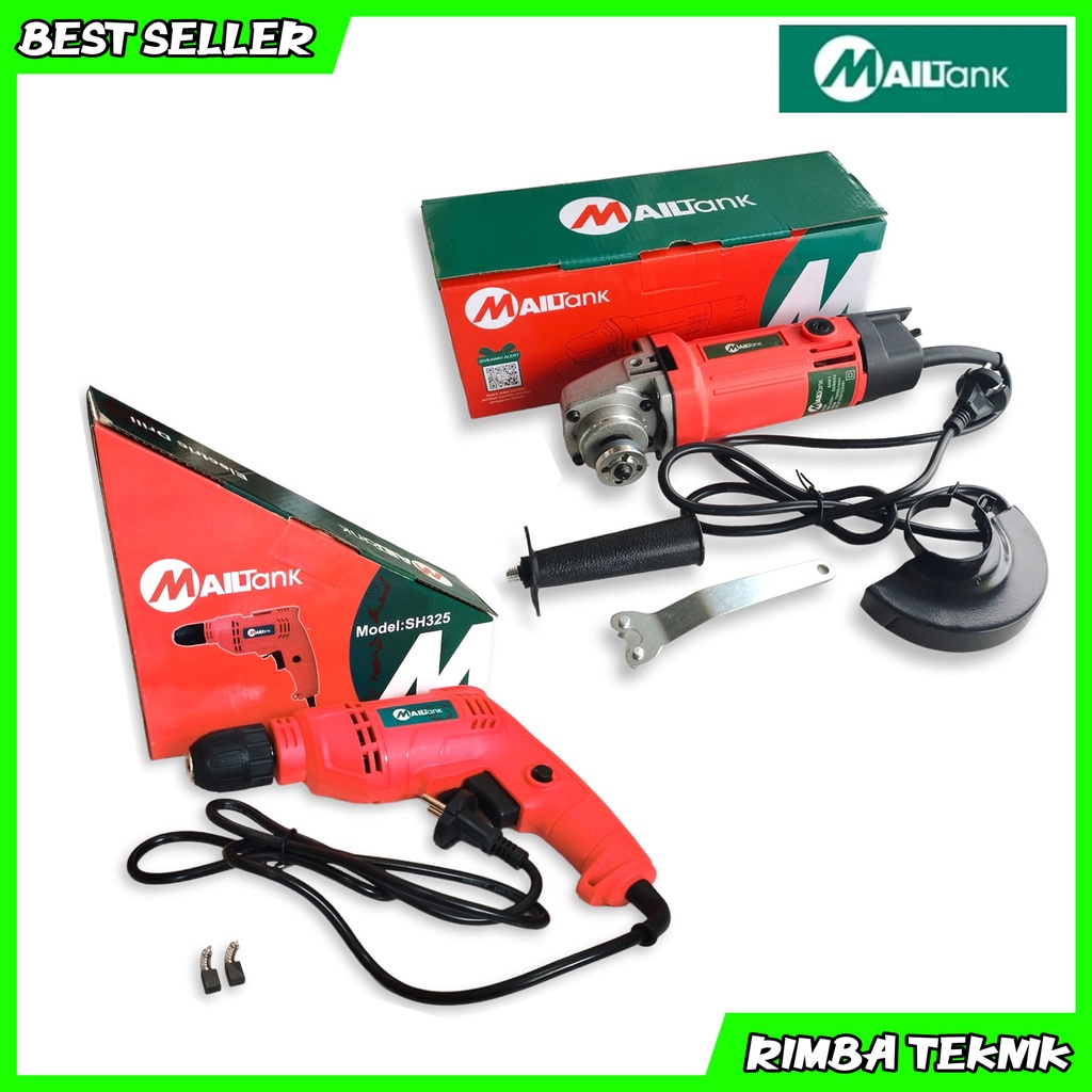 [PROMO] PAKET BOR GERINDA MAILTANK Gerinda 4 inch dan bor 10 mm - paket pertukangan - power tools - mesin bor -gerinda murah